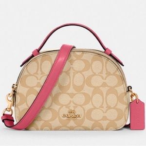 Coach Serena Satchel Signature canvas/ Pink Leather